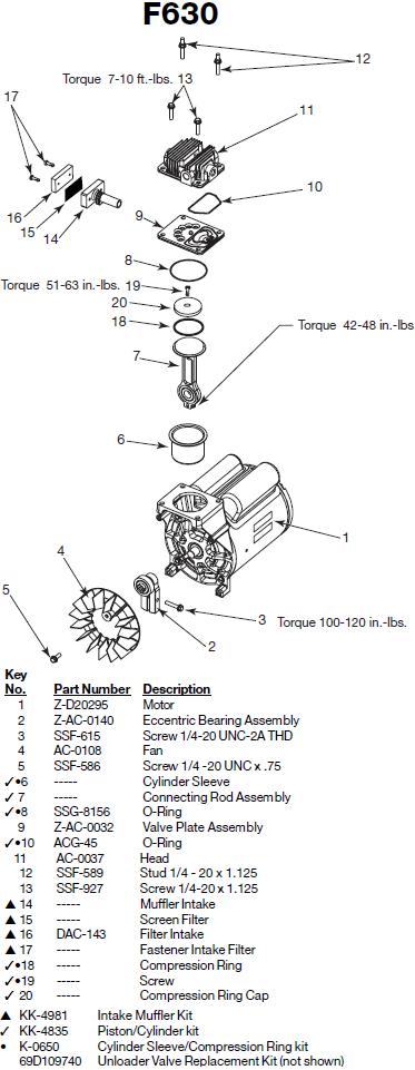 Devilbiss F630 Pump Breakdown